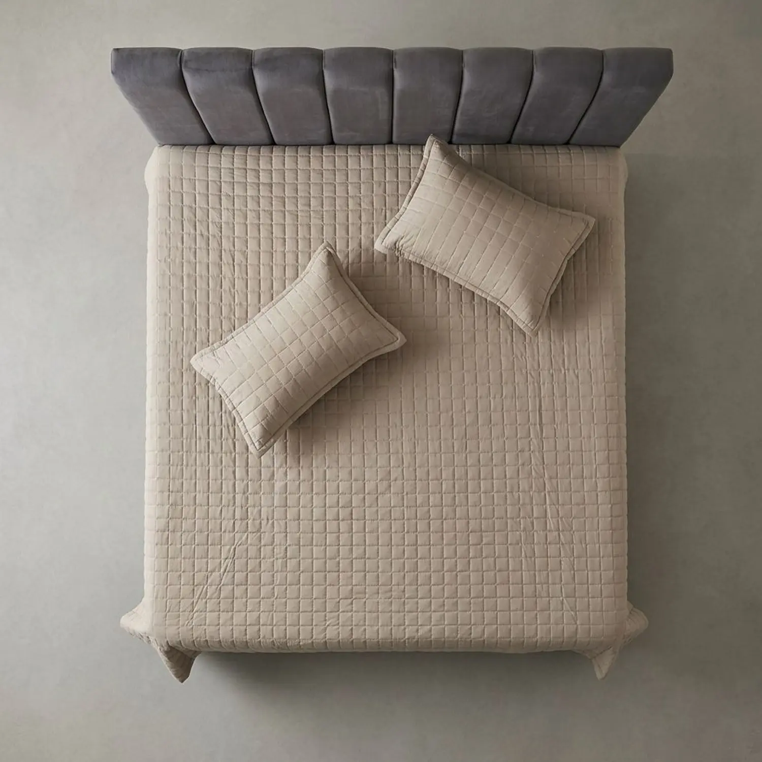 The Charter Premium Quilted Bedspread Set Grey | King Size Luxury All – Season Bedding